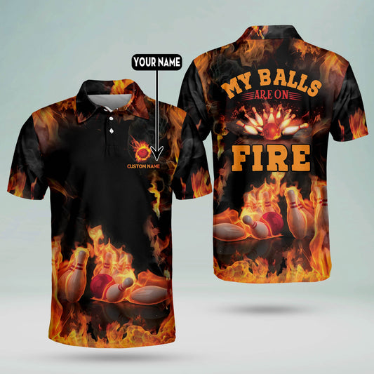 Custom My Ball On Fire Bowling Shirts BM0243