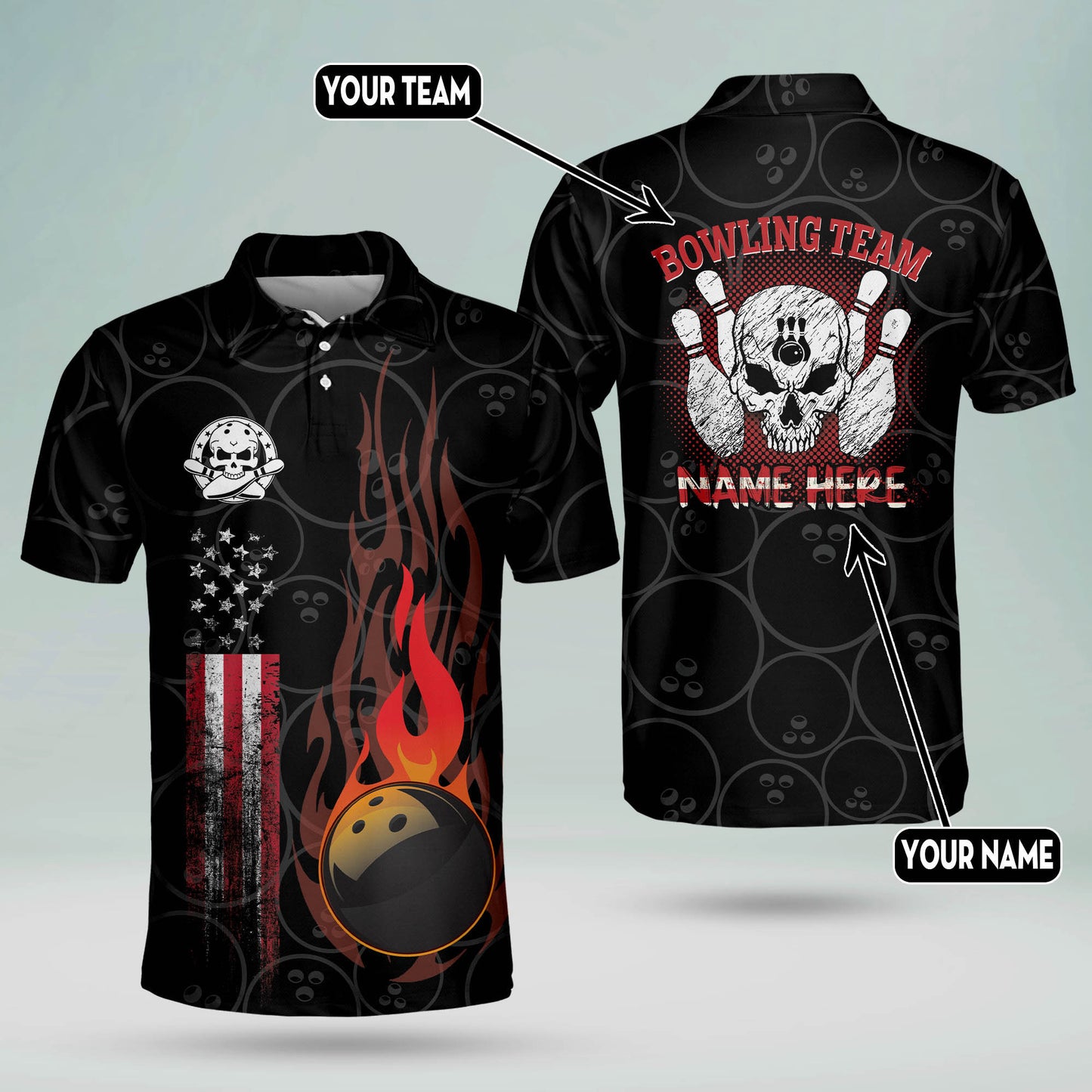 Custom American Flag Bowling Shirts BM0012