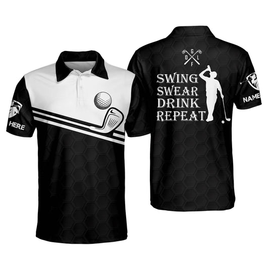 Swing Swear Drink Repeat Golf Polo Shirt GM0007