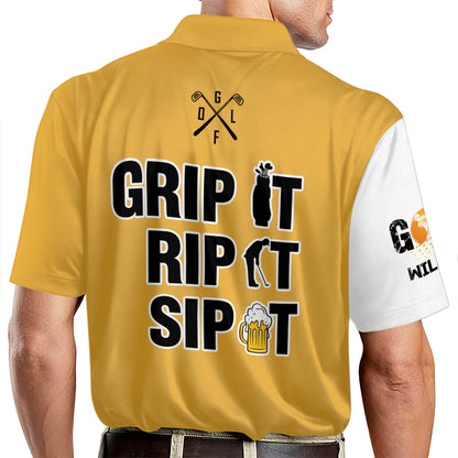 Grip It Rip It Sip It Golf Polo Shirt GM0135