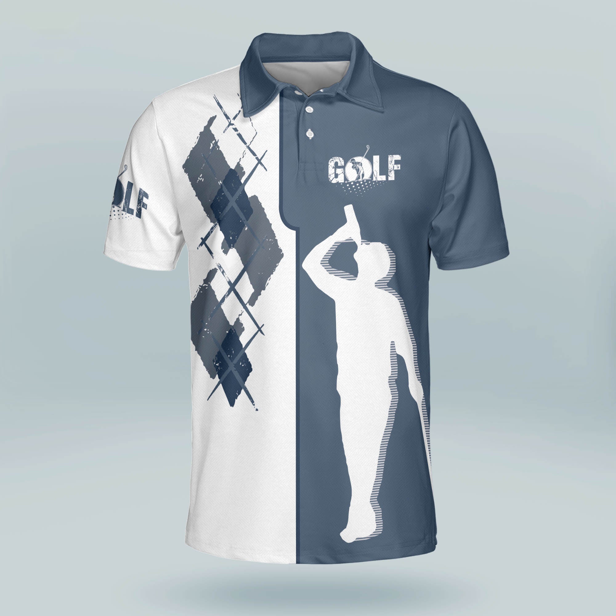 Lasfour Custom Name Funny Golf Shirts for Men, Swing Swear Drink