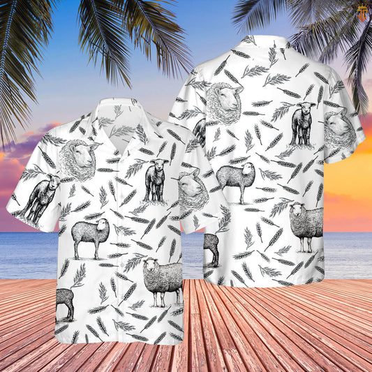 Sheep Pattern Hawaiian Shirt Full Size HO5416