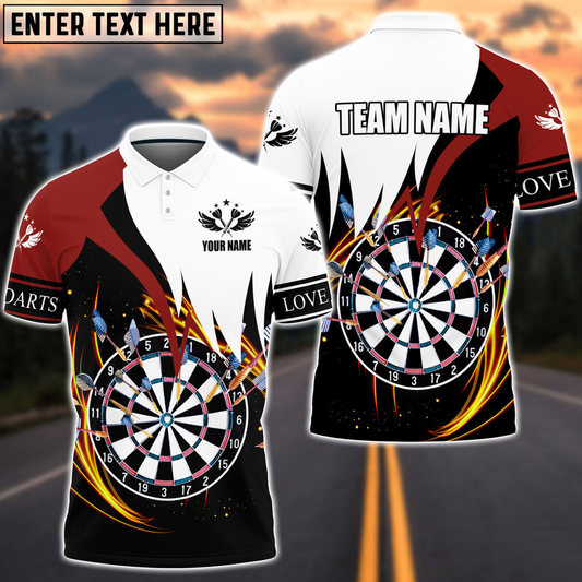 Lasfour Red and White Darts Personalized Name And Team Name 3D Shirt DMA0207