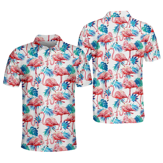 Floral Tropical Flamingo Tropical Golf Polo Shirt GM0256