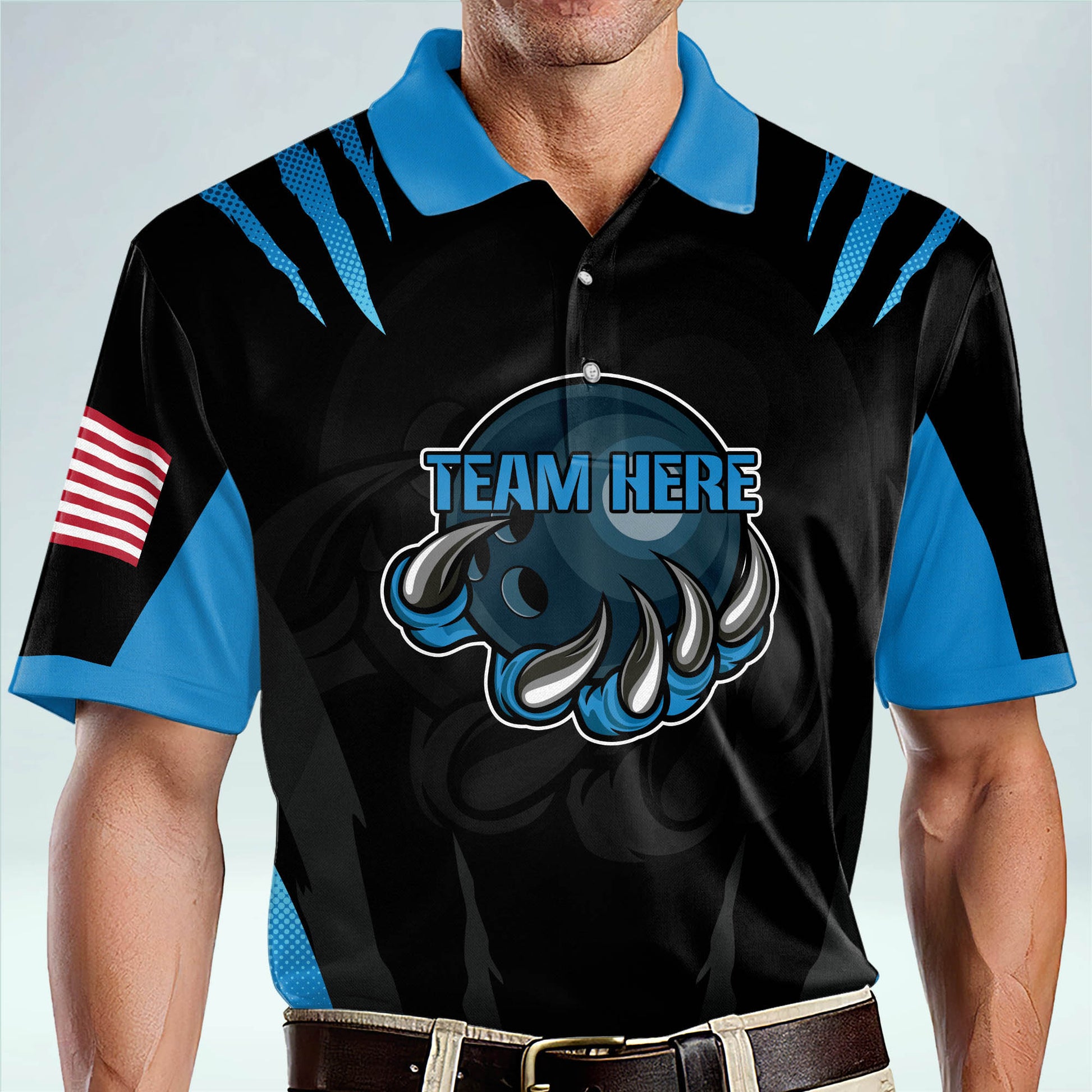 Custom Bowling Shirts for Men - Eagles Short Sleeve Bowling Team Shirts for Men - Men's Customized American Flag Designer Bowling Shirt for Men