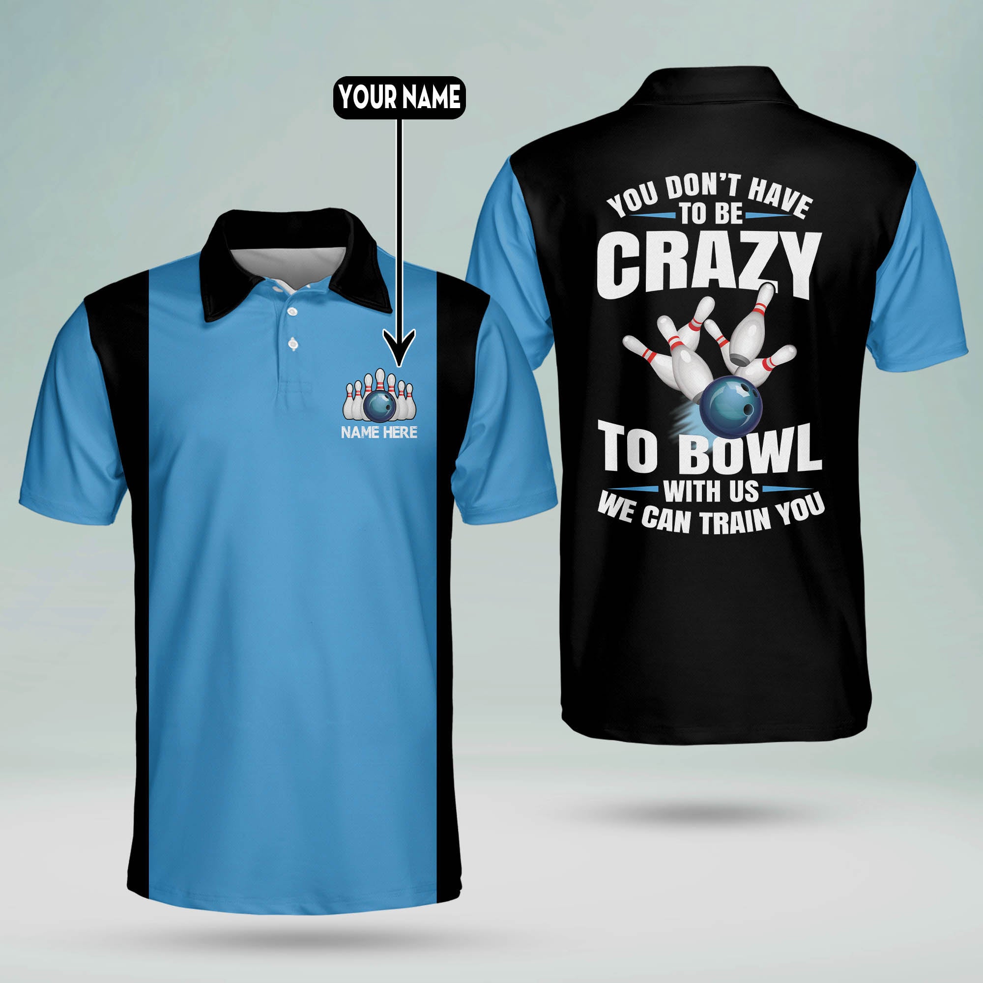 Custom Bowling Shirts For Men And Women - Design Custom Bowling Shirts  Vintage - Funny Bowling Shirts Retro - Blue And Black Bowling Polo Shirts –  Lasfour