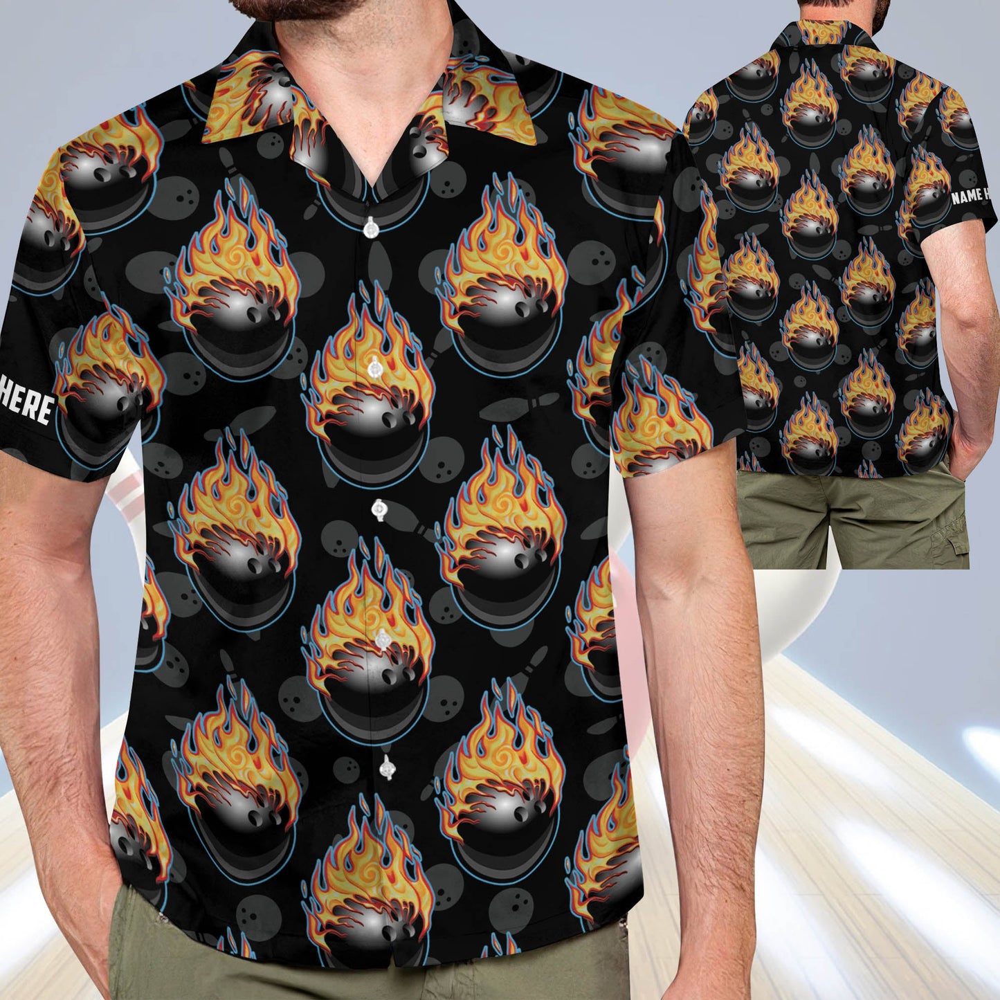 Bowling Ball Flame Hawaiian Shirts HB0003