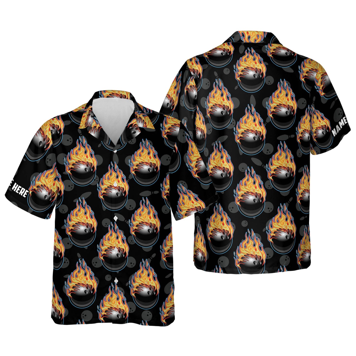 Bowling Ball Flame Hawaiian Shirts HB0003