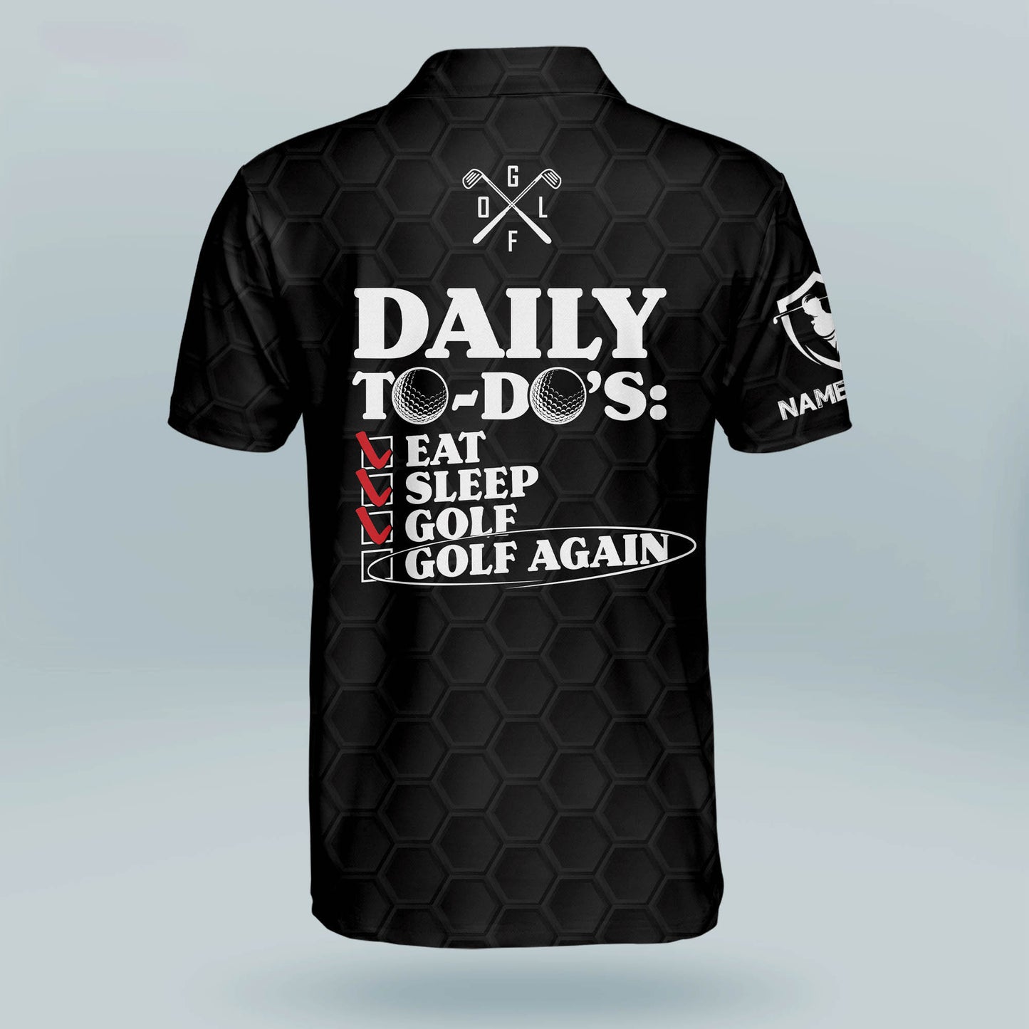 Daily To Do Eat Sleep Golf Again Golf Polo Shirt GM0226