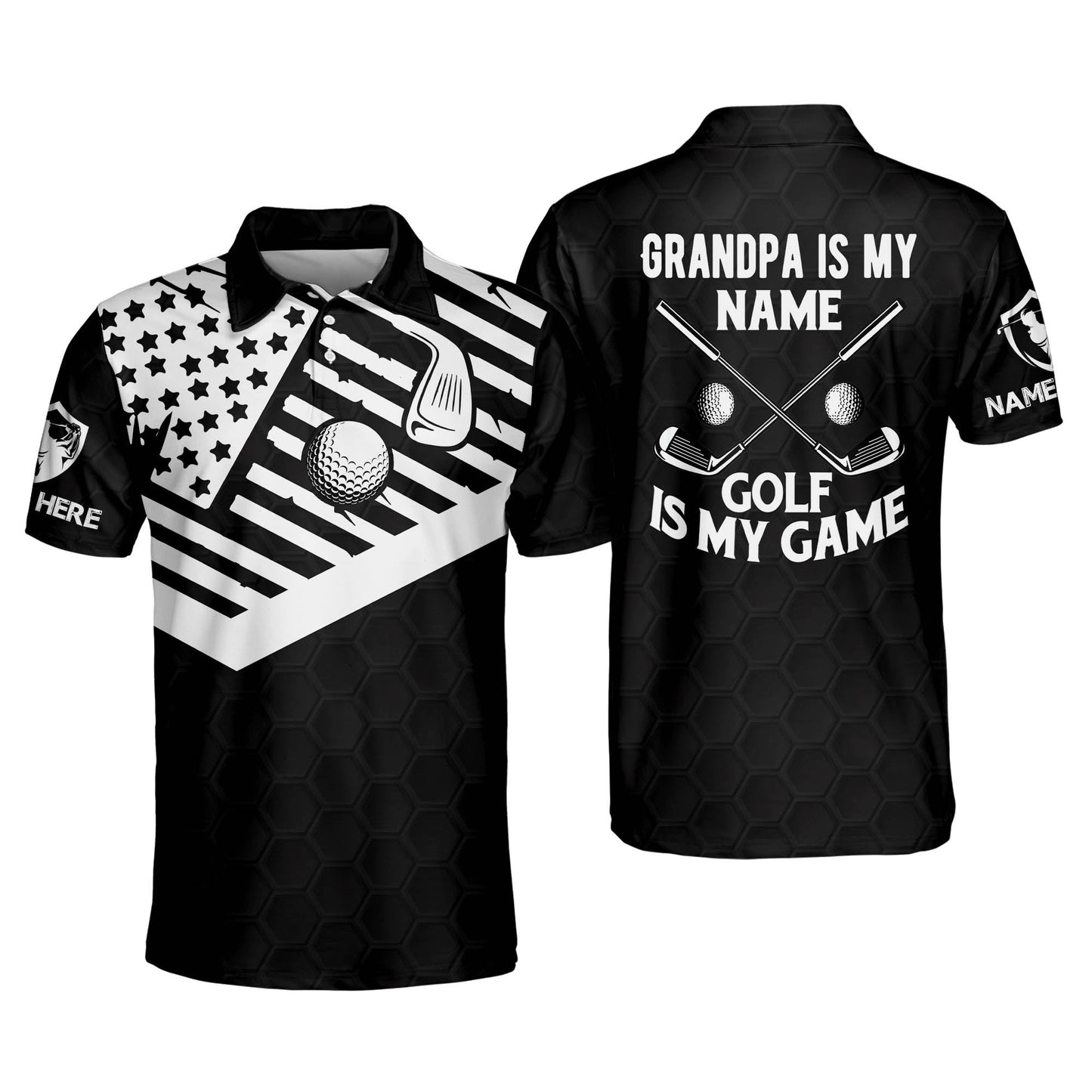 Grandpa Is My Name Golf Is My Game Golf Polo Shirt GM0120