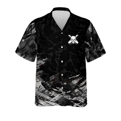 Button-Down Skull Flame Hawaiian Shirt HB0069