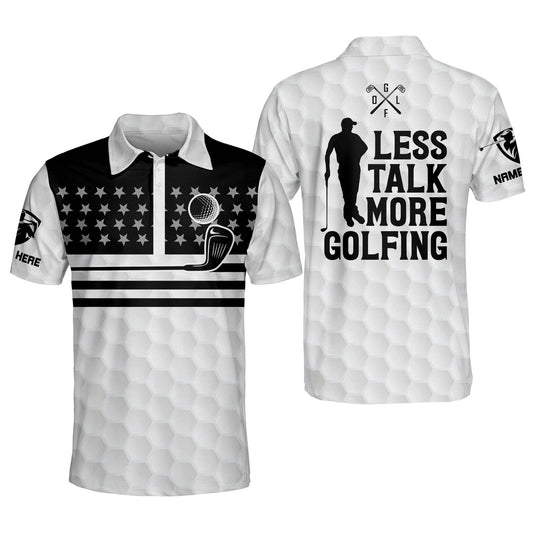 Less Talk More Golfing Patriotic Golf Polo Shirt GM0236