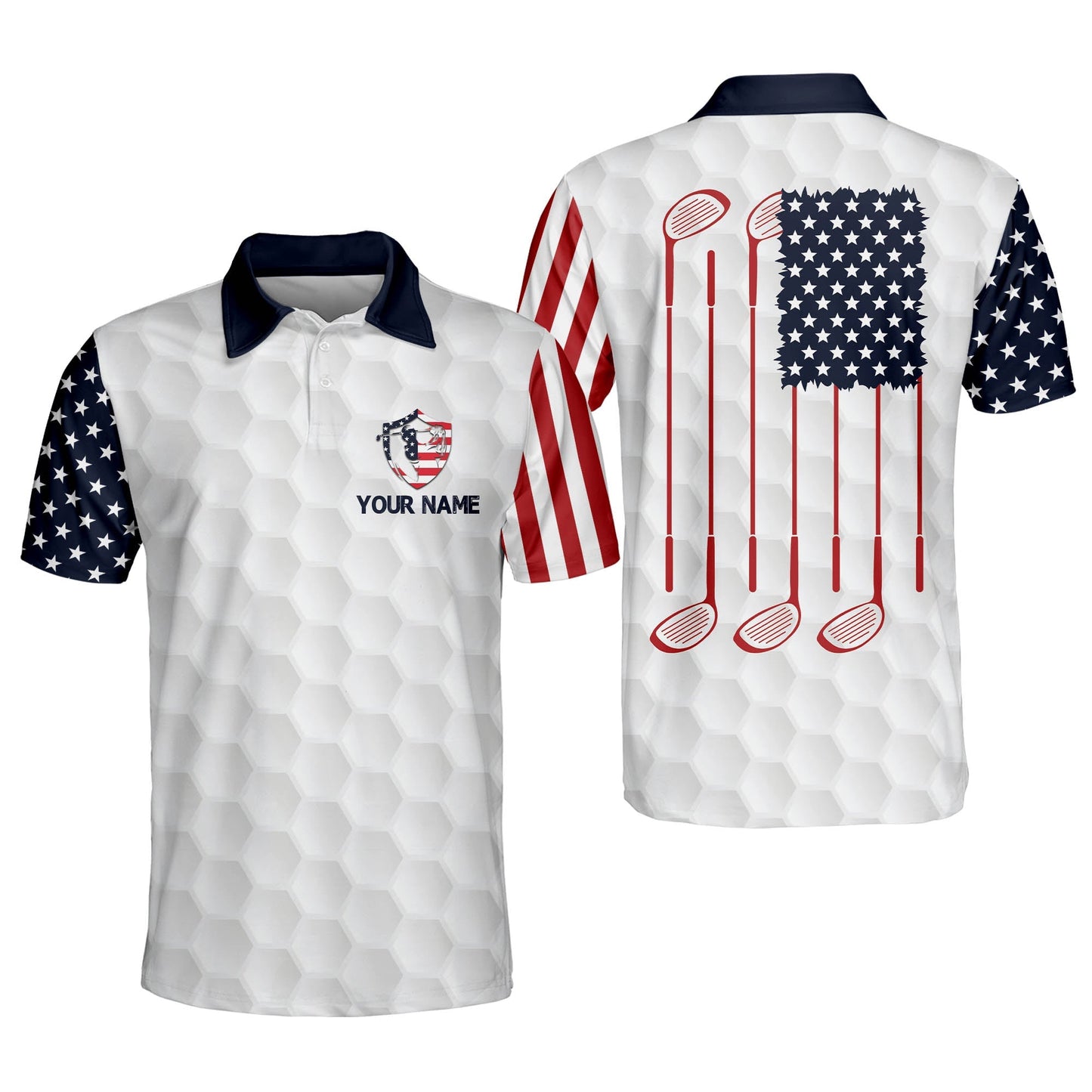 America Flag Club Golf Polo Shirt GM0127