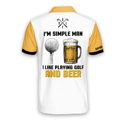 I'm A Simple Man I Like Playing Golf And Beer Polo Shirt GM0154