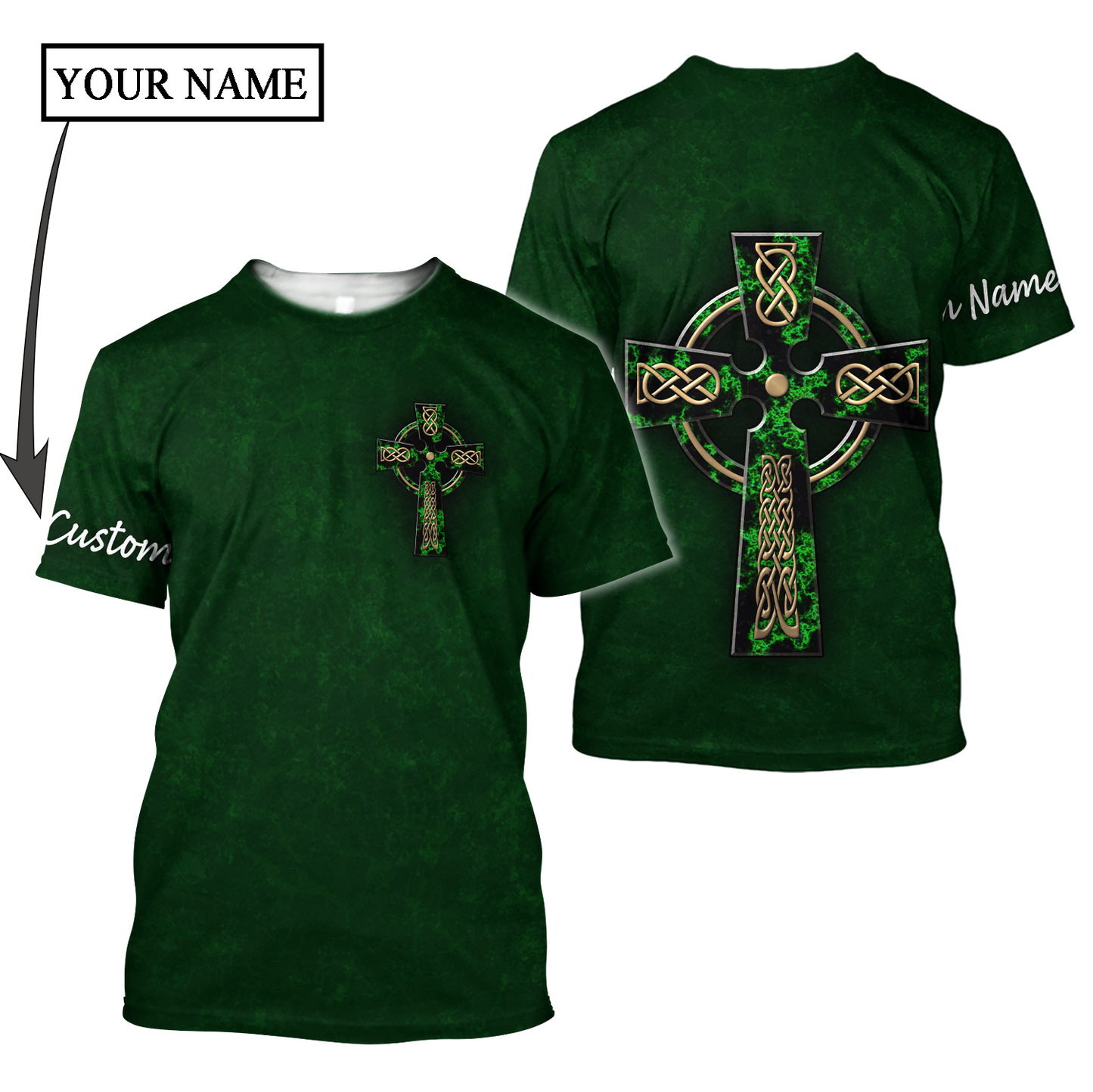 Personalized Saint Patrick's Day Shirt For Man Women, St. Patrick's Day Shirt, Cross Irish Patrick's Day Gift PO0312