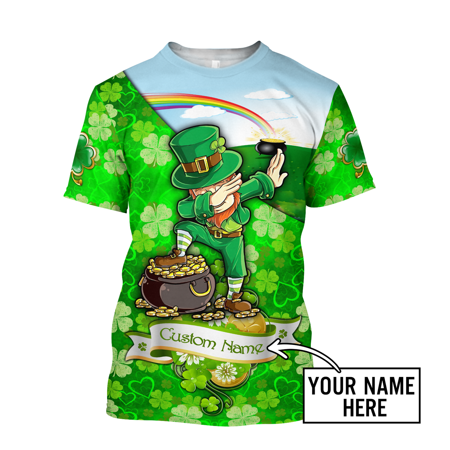 Personalized Happy St. Patrick's Day Shirt, Irish Man Funny With Shamrock Lucky Shirt PO0255