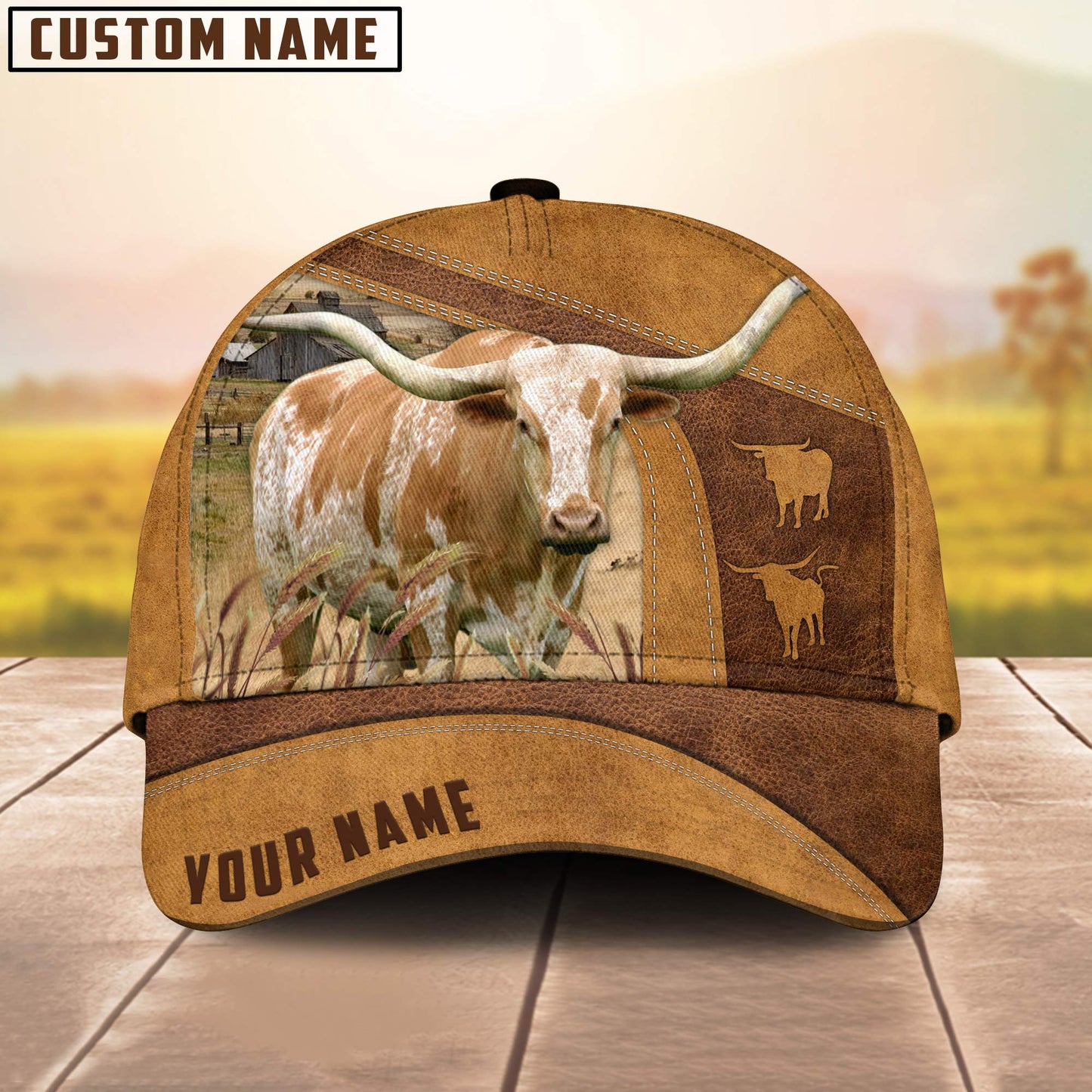 Custom Name Texas Longhorn Cattle Cap, Cattle Hat, Farm Baseball Hat, Cap Hat For Farmer Farm Lover CO1019