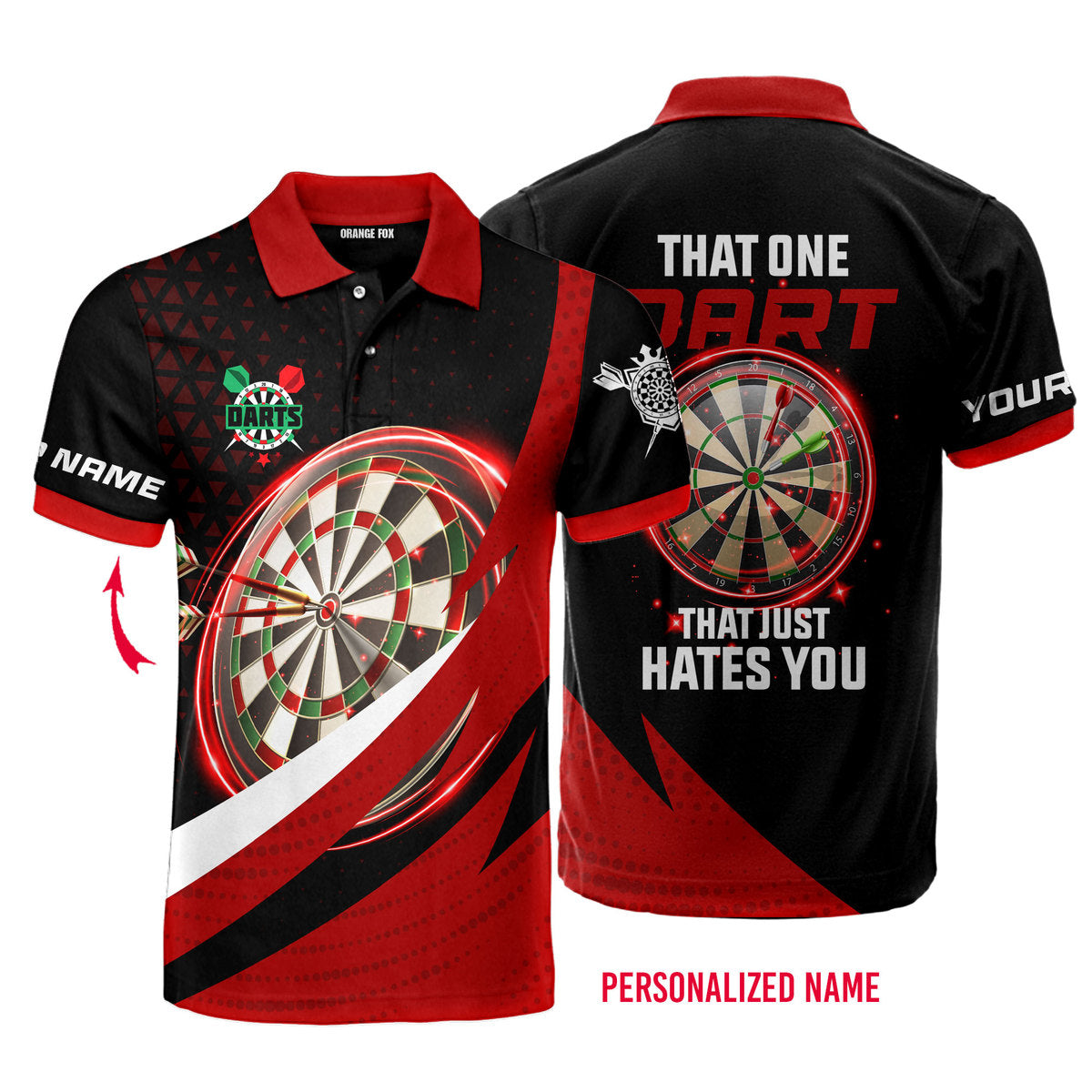 Lasfour That One Dart That Just Hates You Red Custom Name Polo Shirt D