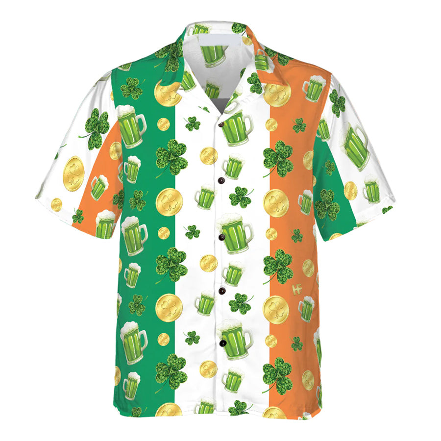 Beer Shamrock And Coin St Patrick's Day Hawaiian Shirt PO0133