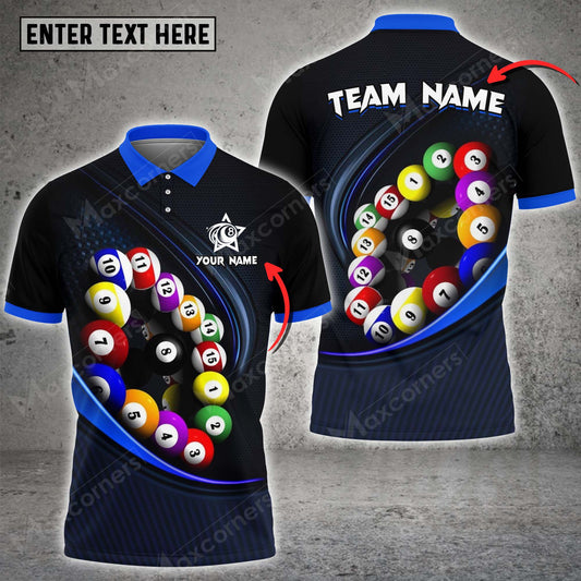 Lasfour Personalized Team Name Billiard Ball Player Polo Shirt BIA0452