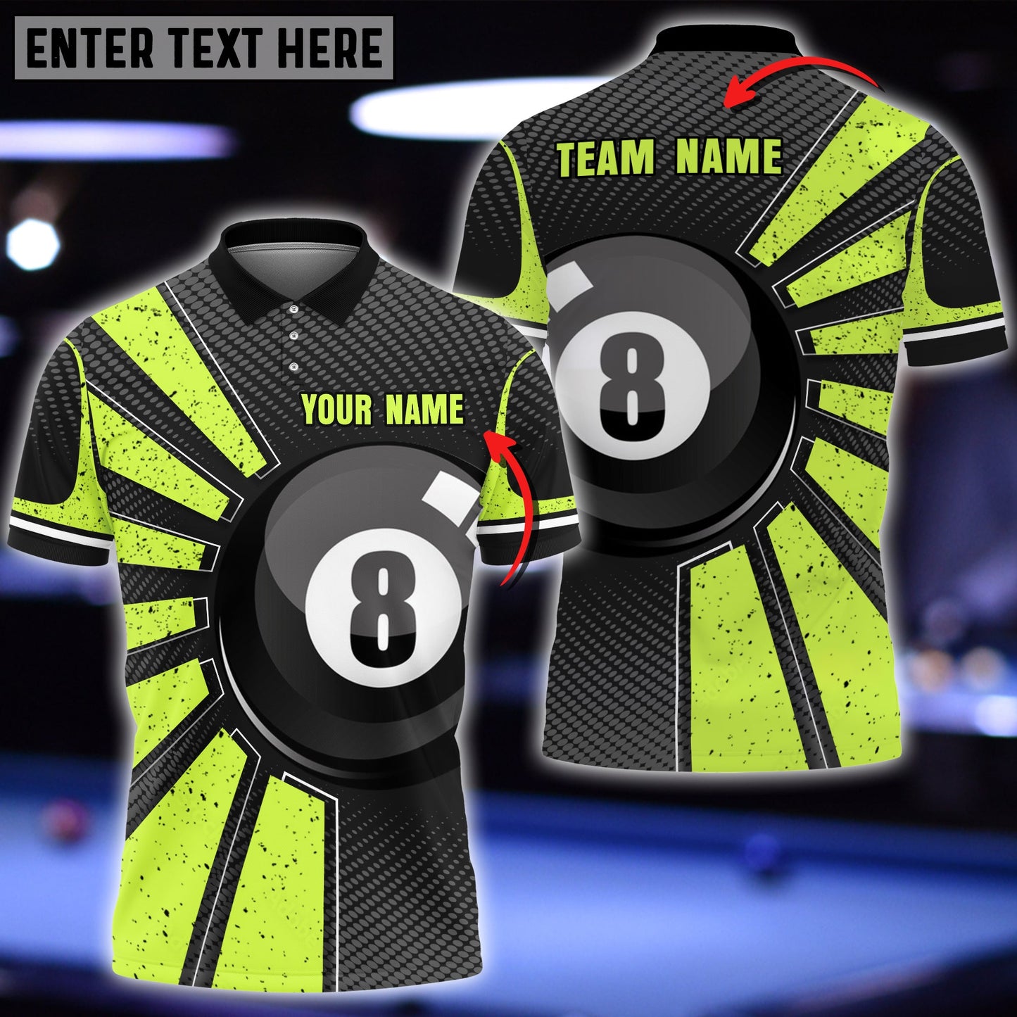 Lasfour Billiards Ball 8 Colourful Personalized Name 3D Polo Shirt BIA0100