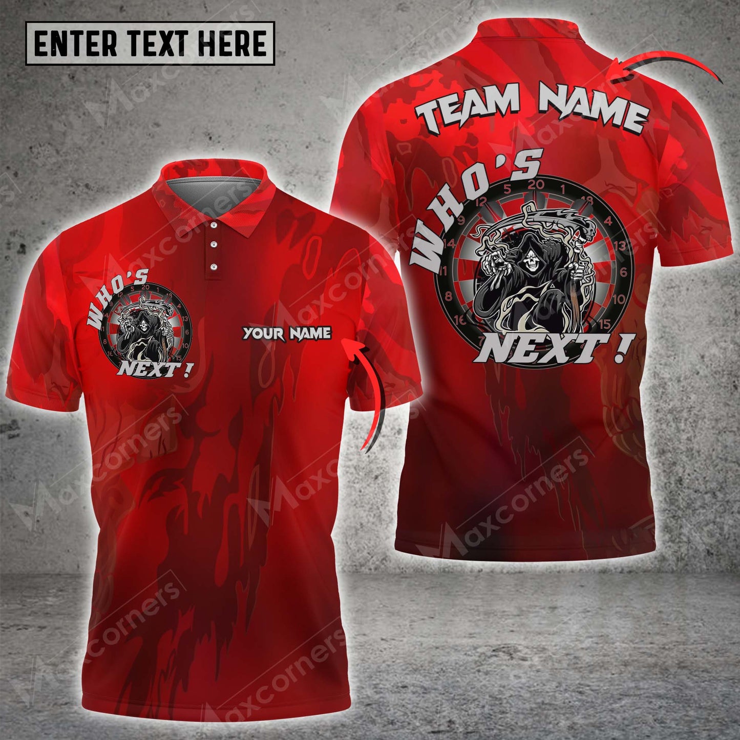 Lasfour Darts Skull Who's Next! Personalized Name 3D Shirt DMA0051