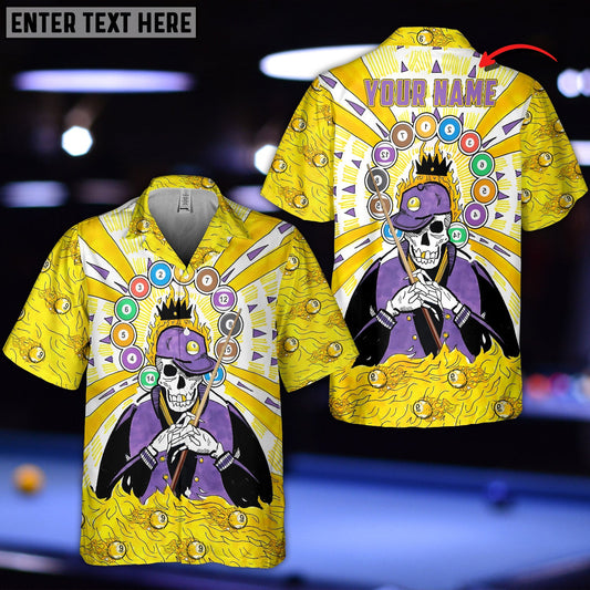 Lasfour Skull Fire Billiard Balls Personalized Name Hawaiian Shirt BIA0637