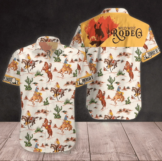 Wild West Rodeo Cowboy Hawaiian Shirt HO0099