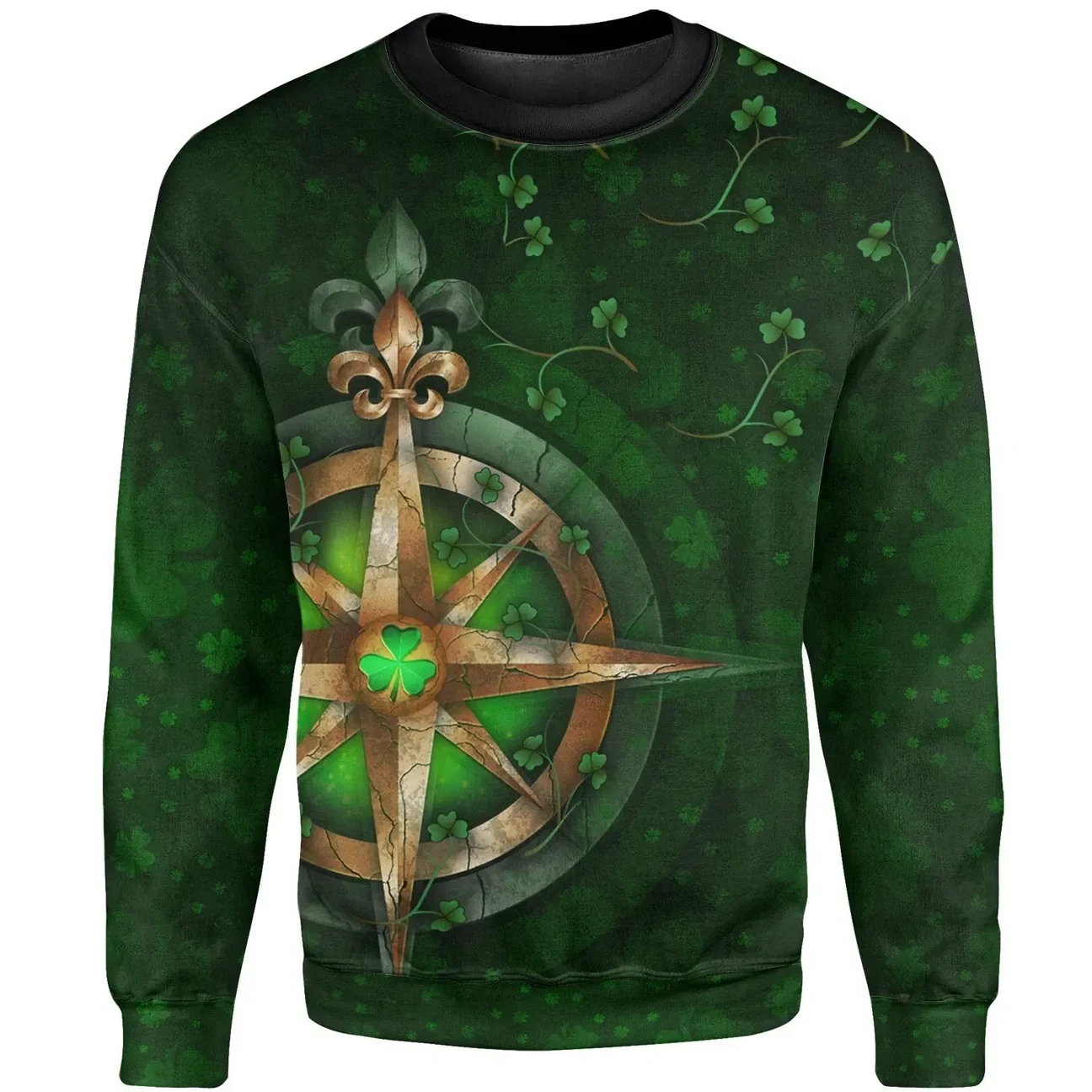 St. Patrick's Day Celtic Irish Compass Shamrock Shirts Hoodie Zip Hoodie Sweater PO0258