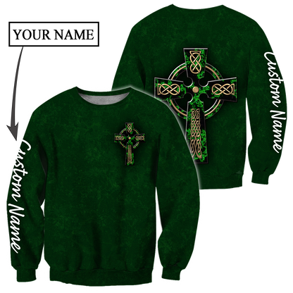 Personalized Saint Patrick's Day Shirt For Man Women, St. Patrick's Day Shirt, Cross Irish Patrick's Day Gift PO0312