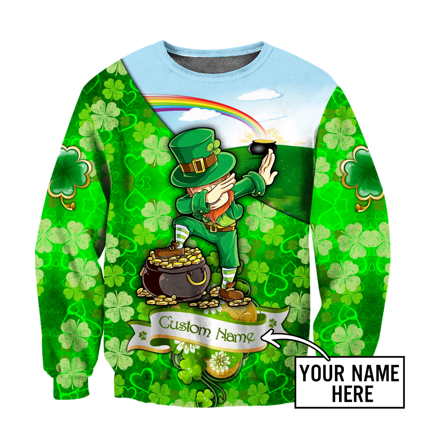 Personalized Happy St. Patrick's Day Shirt, Irish Man Funny With Shamrock Lucky Shirt PO0255