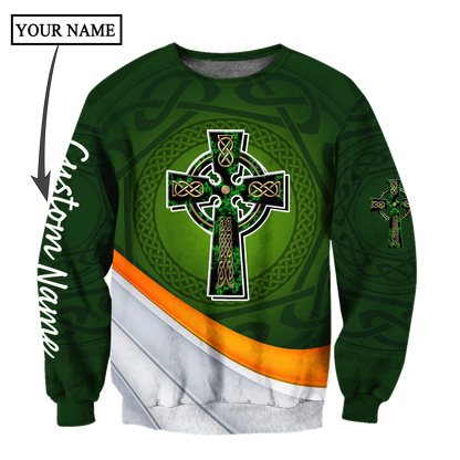 Personalized Custom Name Saint Patrick's Day Shirt, St. Patrick's Day 3d Shirt, Celtic Cross Shirt PO0307