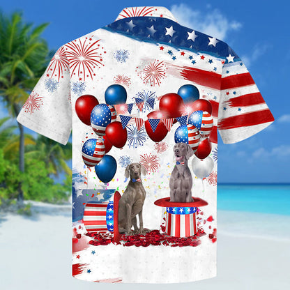 Weimaraner Independence Day Hawaiian Shirt for men and women, 4th of july hawaiian shirt HO3526