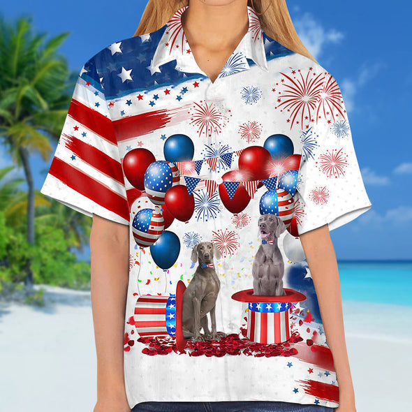 Weimaraner Independence Day Hawaiian Shirt for men and women, 4th of july hawaiian shirt HO3526