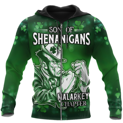 Son Of Shenanigans 3D All Over Printed Shirt, Malarkey Chapter Shamrock St. Patrick Day Shirt PO0270