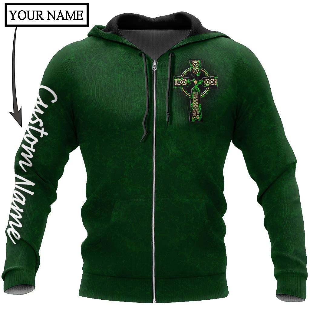 Personalized Saint Patrick's Day Shirt For Man Women, St. Patrick's Day Shirt, Cross Irish Patrick's Day Gift PO0312