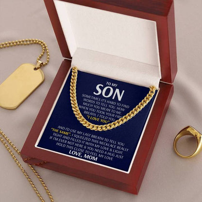 Son Necklace - Feel My Love from Mom - Cuban Link Chain Necklace MI0067