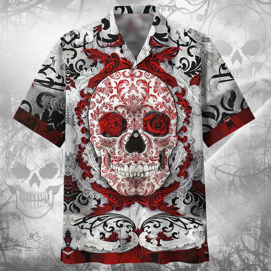 Skull Hawaiian Shirt, Cool Skull 3D Full Printed Hawaii Aloha Beach Shirts, Men Skull Hawaiian Shirts, Skull Lover Gifts HO5138