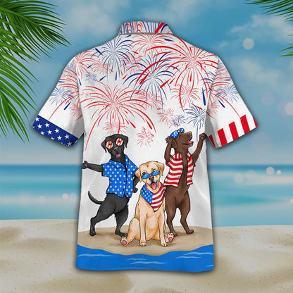 Labrador Hawaiian Shirts, Independence Day Is Coming Aloha Beach Shirt, Independence Day Gift To Dog Lovers HO4776