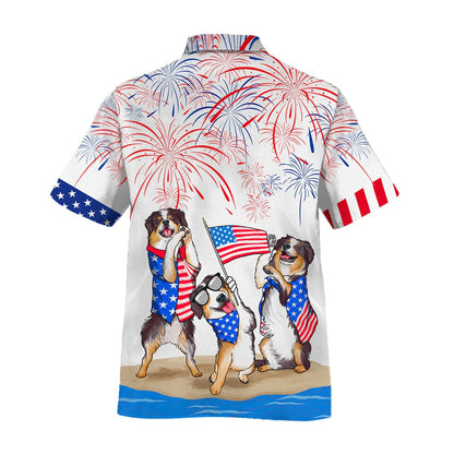 Bernese Mountain Dogs Hawaiian Shirts, Independence Day Is Coming, American Usa Flag Aloha Hawaii Shirt HO4781