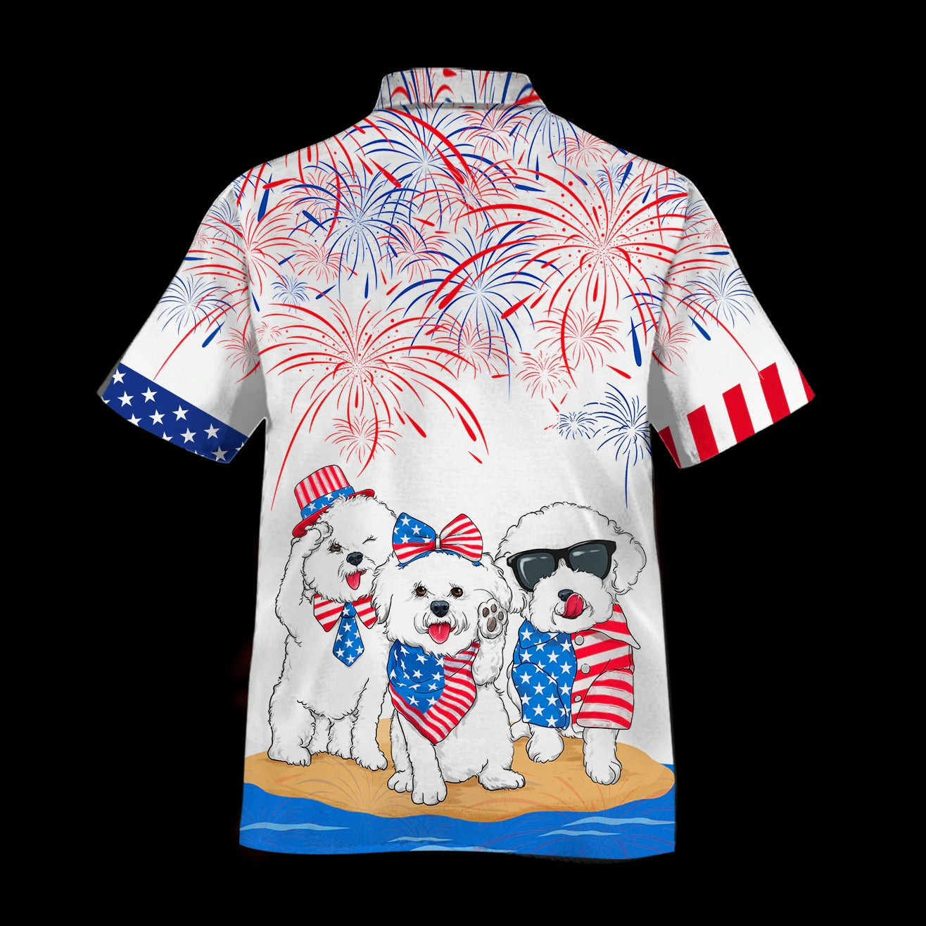 Independence In Coming Bichon Frise Alloha Hawaii Shirts For Men And Woman, American Usa Flag Hawaii Dog Shirts HO4775