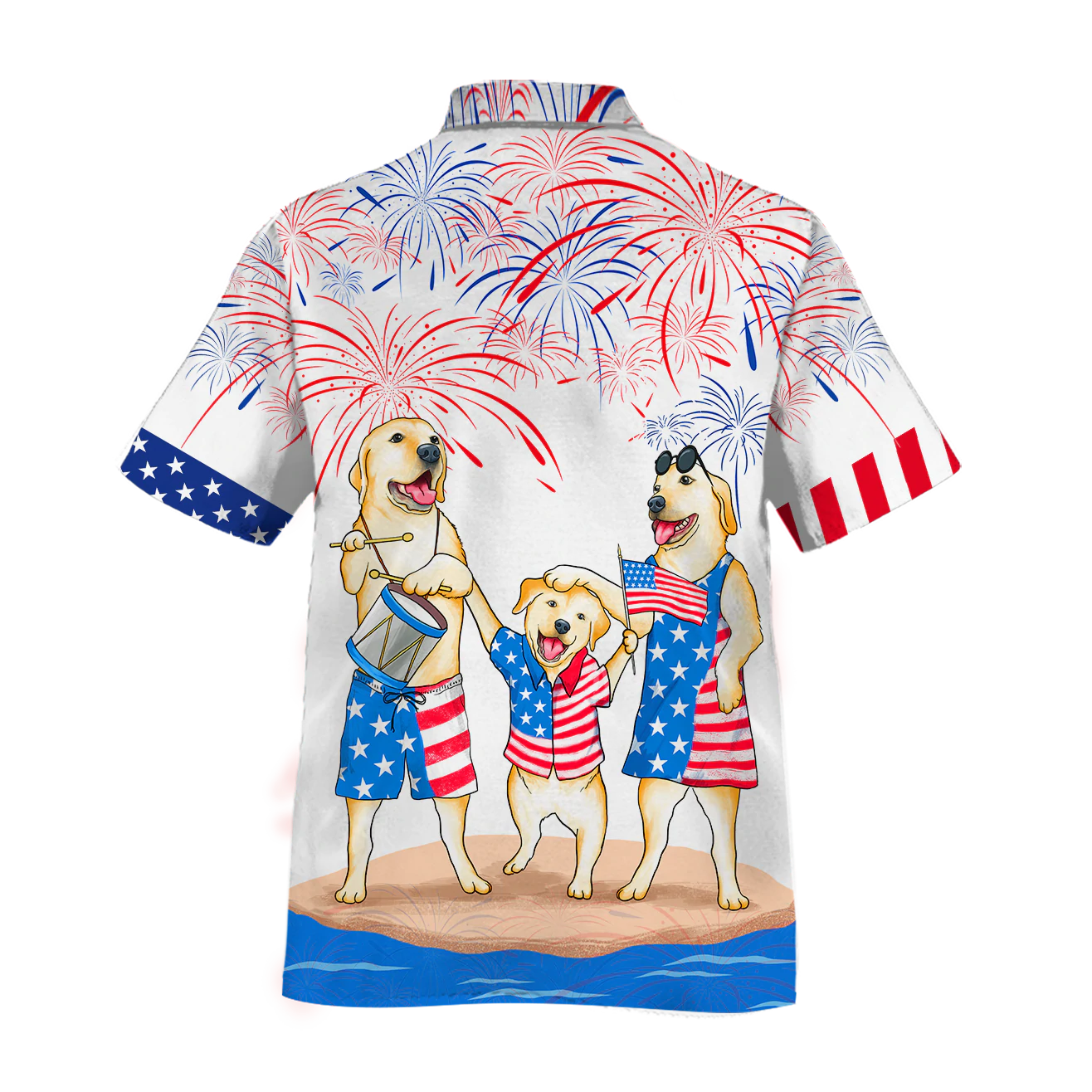 Labrador Family Hawaiian Shirt For Independence Day 4Th Of Jul, Patriotic Hawaiian Shirt For Men And Woman, Dog Hawaii Shirt HO4994