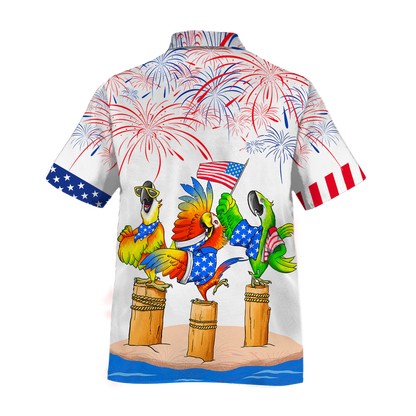 Parrot Hawaiian Shirts - Independence Day Is Coming, Funny Independence Day Gift, 4Th Of July Funny Hawaii Shirt HO4993