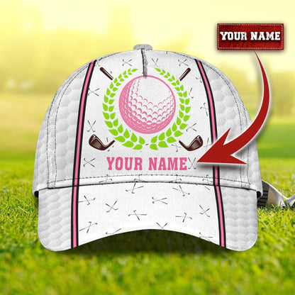 Customized White Green Golf Cap Hat For Girl, Queen Of The Green Cap Golfer Gift, Golfer Gifts CO0364