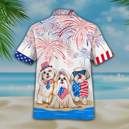 Shih tzu Hawaiian Shirts - Independence Day Is Coming, USA Patriotic Hawaiian Shirt HO0723