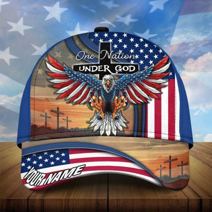 Customized One Nation Under God Baseball Classic Cap, Independence Day Cap Hat Eagle American Cap CO0134