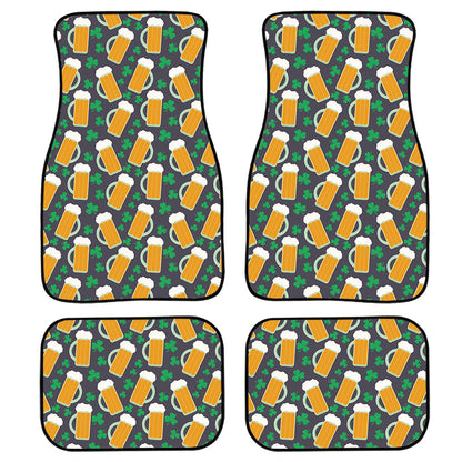 Clover And Beer St. Patrick'S Day Print Front And Back Car Floor Mats, Front Car Mat PO0370