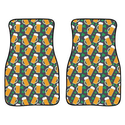 Clover And Beer St. Patrick'S Day Print Front And Back Car Floor Mats, Front Car Mat PO0370