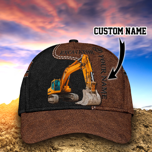 Personalized Excavator Heavy Equipment Baseball Cap Hat, Gift For Excavator Man CO0488