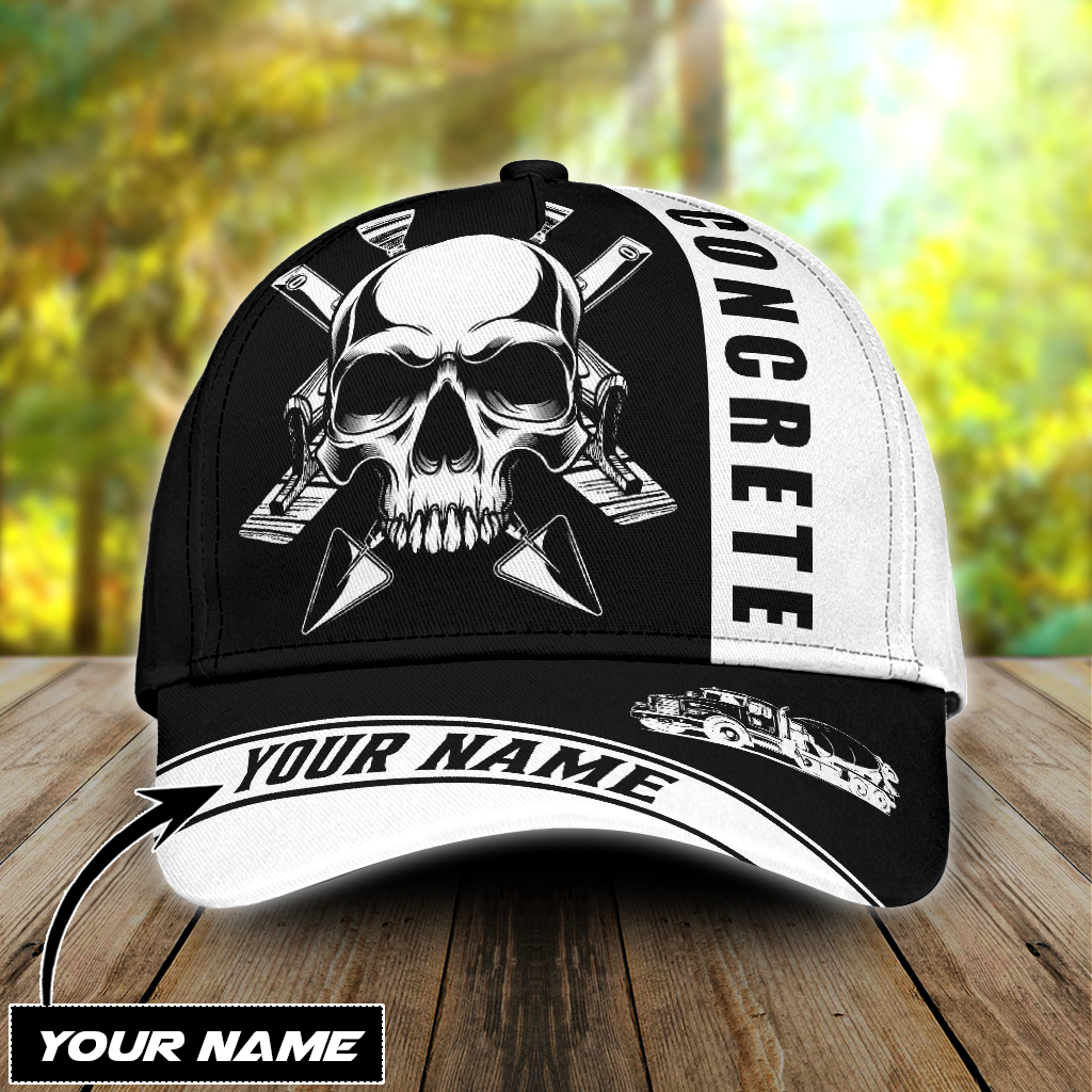 Personalized Concrete Finisher Equipment Skull 3D Full Print Baseball Cap Classic Cap Hat For Men And Women CO0461